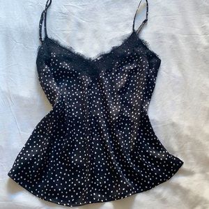 Silk polka dot tank